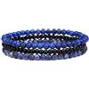 Self-Discovery Mala Set di Braccialetti con Cristalli Guaritrici per Donne - Gioielli con Perle da 4mm Elastici, Regalo Spirituale (Lapis)
