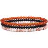 Self-Discovery Mala Set di Braccialetti con Cristalli Guaritrici per Donne - Gioielli con Perle da 4mm Elastici, Regalo Spirituale (Corniola)