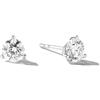 FANCIME Lab-Grown Orecchini rotondi a forma di diamante con montatura a 3 punte in oro bianco solido 14 carati, idea regalo per lei (colore D-E, VS Clarity), Oro bianco, Diamante