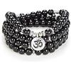 Self-Discovery Mala Yoga Symbol 8mm Mala Beads Bracciale 108 Collana spirituale Accessori per la meditazione Gioielli per donna Uomo Regali (Agata nera onice (Black Onyx Agate))