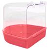 Generic Vasca da bagno trasparente per uccelli, pappagalli, vasca, doccia, gabbia sospesa, decorazione rosa