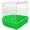 Generic Vasca da bagno trasparente per uccelli, pappagalli, vasca, doccia, gabbia sospesa, decorazione verde