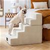 Sytopia Scala per cani a 5 gradini per cani grandi e anziani (altezza 57 cm), per letto alto e auto, rampa per cani in schiuma 28D, fino a 40 kg, antiscivolo, lavabile, delicata sulle articolazioni
