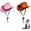 ZEACCT 2 Pezzi Mini cappello Cowboy Cuccioli, Cappello Cowboy Gatto, Costumi Halloween Cowboy Cuccioli, Cappello Cowboy Cani, Cappello Cowboy Animali Domestici, Adatto per Feste Decorazioni Cani e Gatti