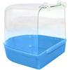 Generic Vasca da bagno trasparente per uccelli, pappagalli, vasca, doccia, gabbia sospesa, decori blu