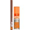 NYX Professional Makeup Duck Plump Plumping Lip Liner Matita Labbra 09 Beige Boost + Duck Plump Gloss Lucidalabbra 20 Quazy Silver Rimpolpante Formula con Zenzero e Peperoncino 7ml - Set da 2