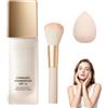 Generic Miraglow Fondotinta Adattivo over 50, Fondotinta Bianco che si Adatta al Colore Della Pelle, Inviare Pennello Applicatore e Spugna per Trucco, Coprenza Naturale Idratante a Lunga Tenuta