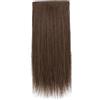 Licsaliwe Clip in Extensions, clip per capelli dritti corti da 15 cm in estensioni, pezzi di capelli un pezzo, invisibili per diradamento da donne (marrone chiaro) nelle estensioni dei