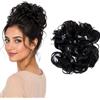 CAISHA XXL Posticcio Capelli Elastici Acconciature Da Sposa Voluminoso Riccio Chignon Marrone-Nero HW22