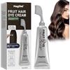 MagiSel Fruit Dyeing Cream di Colore di Capelli, Natural Plant Hair Fruit Dye Cream with Comb, Unisexe pour un usage quotidien (Brownish black)