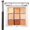 BIVYAX Set Correttore Professionale 9-in-1 con Pennello, Tavolozza Multi-Colore per Ogni Tipo di Pelle e Imperfezione, Texture Cremosa No Piega e Idratante, Ideale per Contouring Highlighting
