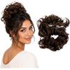 CAISHA XXL Posticcio Capelli Elastici Acconciature Da Sposa Voluminoso Riccio Chignon Marrone Medio HW25