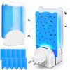 Vurlexat 2 Pezzi Trappola Insetti Volanti,Luce Blu Zanzare Insetticida a Presa con Luce UV,cattura insetti Con 5 Pezzi Colla per mosche,zanzariera elettrica per Mosche della Frutta, Zanzare, Moscerini, Falene
