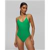 Nike Swim Costume Da Bagno Intero Verde Da Donna Nike Swim Sport Style Nike Swoosh Link Y-back One Piece