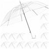 Hestya 12 Pezzi Ombrelli Bianchi Trasparenti per Matrimonio 102 cm a Cupola Trasparente Antivento Ombrello Semiautomatico con Manico Curvo Accessori Matrimoni per Unisex Sposa Damigella d'Onore Festa
