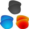 EZReplace Lenti di ricambio per occhiali da sole Oakley Frogskin OO9013 (lenti polarizzate), Nero di carbonio, blu ghiaccio + rosso fuoco, Taglia unica