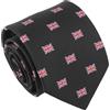 DQT Men's Embroidered Flag Print Novelty Classic Tie