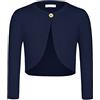 trudge Cardigan Bolero Basic da Ragazza a Maniche Lunghe Coprispalle in Maglia Giacca a Spalla per Bambini Top Corto Festivo per Abito da Comunione Abito da Battesimo Blu Navy 150