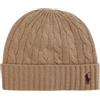 Ralph Lauren Berretto a maglia Classic Cable Beanie a treccia cammel cachi taglia unica