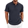 Generico Polo Uomo Manica Corta Cotone Estate Casual Maglia Traforata Abbottonatura Frontale Pattern Business Tempo Libero Vestibilità Ampia Traspirante Quotidiano Abbigliamento Uomo Camicia Maniche Corte