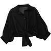PINTUTU Camicia Lunga Donna Vestito Copricostume Donna Mare Colletto in Piedi Abito in Camicie Forti A Manica Camicie con Nodo Casual Cover Up Viola Cardigan Leggero da Donna