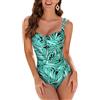 WIN.MAX Costume Intero Donna, Costume Intero con Controllo della Pancia, Costume da Bagno Taglie Forti per Donna Monokini Push-up Vintage, per Coppe da C a DD