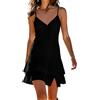 Generic Vestiti Cotone Lino Donna Estivi, Abito a Caraco con Spalline Spaghetti Senza Maniche, Elegante e Comoda, Ideale per casa, Spiaggia e Vacanze