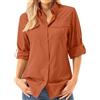 Asfixiado Camicetta da donna UV UPF 50+ Safari Abbigliamento Camicetta da trekking da donna Outdoor Cooling Quick Dry Protezione solare a maniche lunghe, Rosso anguria, XL