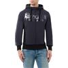 BOXEUR DES RUES Felpa da Uomo con Zip e Cappuccio (IT, Testo, L, Regular, Regular, Anthracite-Titanium)