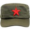 Uanqfegy Cappellino Cadet - Cappellino Regolabile con Protezione Solare a Tesa Corta con Stella Rossa, Stile Militare Vintage