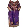 Kiran Fashion Kaftano lungo da donna, 100% cotone, estivo, Vestito Africano Stampa Africana, taglia unica, ampia copertura da spiaggia, Viola