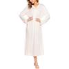 Vlazom Camicia da Notte Donna Invernale Lungo con Bottoni e Scollo a V | Lunghezza Lunga Elegante, Pieghe sul Davanti e Bottoni Decorativi, Tasche Laterali Pratiche, Disponibile in Più Colori