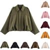 WZMYDBD Giacca Bomber Donna In Pelle Scamosciata Con Risvolto Con Zip Giacca Moto Donna Bomber Softshell In Finta Pelle Giacche Primavera Inverno Caldo Giacca Maniche Lunghe Moda Camoscio