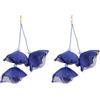 budiniao Orecchini Pendenti con Fiori in Tessuto Eleganti e Belli per le Donne, Design Pendente, Blu