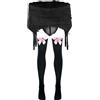 AIEOE Set di biancheria intima da uomo Sissy, con perizoma in pizzo, slip Lingeire Crossdresser, calze lunghe, 2 pezzi, Pizzo nero., Taglia unica