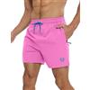 APTRO Pantaloncini da bagno da uomo con fodera in rete ad asciugatura rapida, pantaloncini estivi da spiaggia elasticizzati a 4 vie, con tasche con cerniera