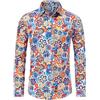 YOSUWOAI Camicia da uomo Hippies 70 floreale retrò a maniche lunghe anni '70, vestibilità stretta, per il tempo libero, per carnevale, feste a tema, O blu., 3XL