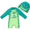 BONVERANO, Costume da bagno intero per bambini, a maniche lunghe, protezione UV 50+, con cerniera