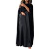 Generico Vestito Arabo Donna Nero Abito Islamico Abaya Dubai Caftano Lungo Elegante da Cerimonia Vestiti Maniche Lunghe Islam Abiti Islamici Abbigliamento Marocchino Dishdasha Chiffonkleid Musulmani