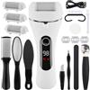 Foydream Pedicure Elettrico,Calli Piedi Rimozione con 3 Rulli Ricaricabile Raspa Piedi Professionale Kit per Piedi Rimozione Calli Pelle Dura Secca (Bianco e nero)