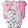 Gerber Neonata Confezione da 5 Tutine a Manica Corta Varietà Body Elefanti/Fiori 3-6 Mesi