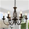 Comely Lampadario Sospensione Nero 6 E14 Regolabile Rustico Vintage