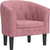 vidaXL Poltrona Cabriolet Rosa in Velluto