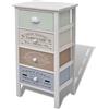 Generico Mobile in Stile Francese con 4 Cassetti in Legno,Mobili,Armadietti e portaoggetti,Armadietti e stipi,Bianco,5.8 kg,242877