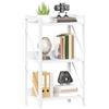 HOOBRO Scaffale a 3 Ripiani in Stile Moderno, Libreria Angolare, Scaffale a Scala, con Struttura in Metallo, per Soggiorno, Camera, Ufficio, Cucina o Ingresso, Bianco EWW71SJ01