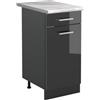 Vicco Mobiletto base cucina R-Line, Antracite lucido/Antracite 40 cm