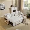 Soweiz Divano a forma di L con funzione letto, in velluto, chaise longue con vano portaoggetti, con portabicchieri tascabili, divano letto, chaise longue intercambiabile a sinistra e a destra (beige)