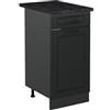 Vicco Mobiletto base cucina R-Line, Antracite country/Antracite 40 cm | Frontale in MDF · + Piano di lavoro · Piedini regolabili in altezza · 1 Anta · Liberamente combinabile