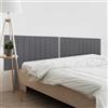 DHOME Testiera in Legno Riciclato DM con Gambe Stile Pallet Verticale Letto Pallet Supporti inclusi (220cm Doppio, Grigio Solido)