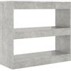 vidaXL Libreria/Divisorio Grigio Cemento 80x30x72 cm